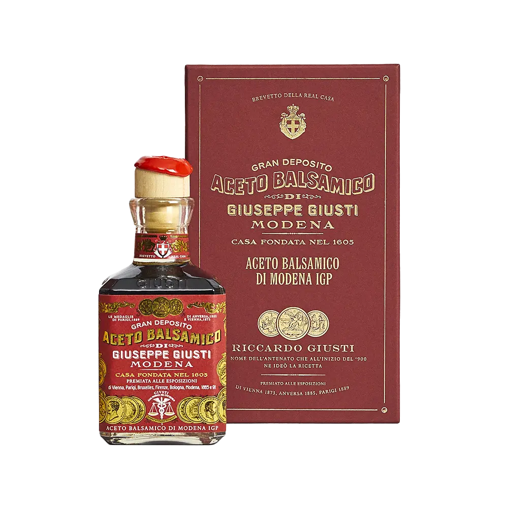 Giusti Vinaigre Balsamique de Modène IGP 3 Médailles d'Or  250ml Cubica avec boite cadeau