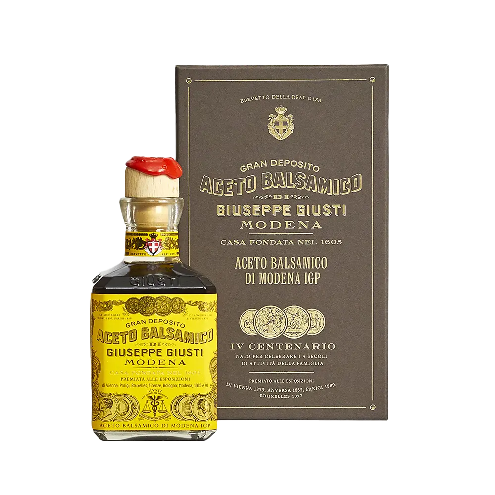 Giusti Vinaigre Balsamique de Modène IGP 4 Médailles d'Or  250ml Cubica avec boite cadeau