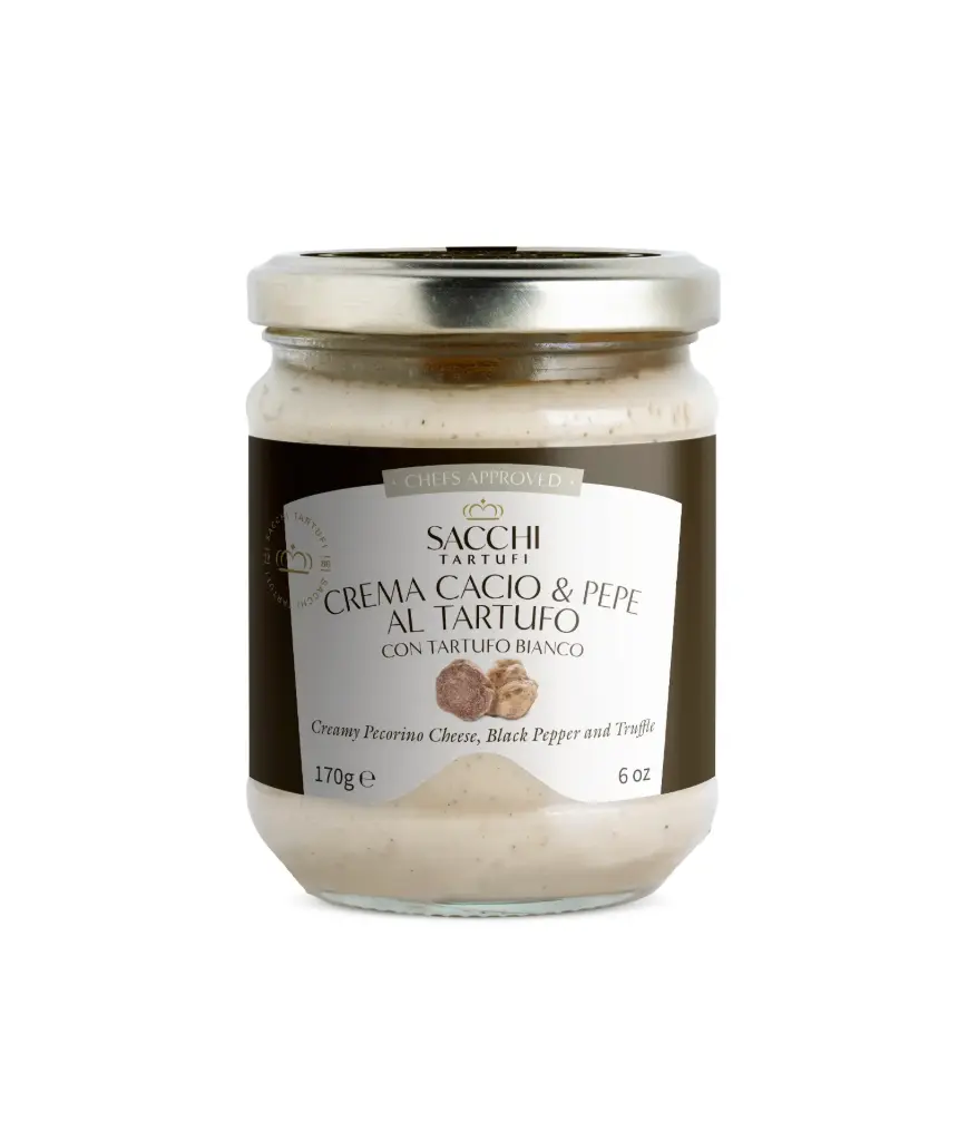 Pecorino cheese cream with truffle and black pepper
