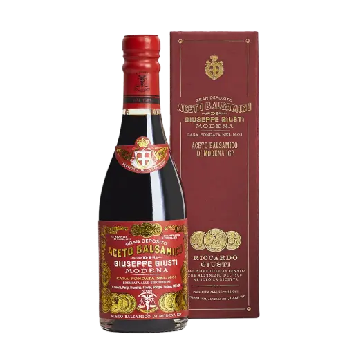 [PHUI00083] Giusti Vinaigre Balsamique de Modène IGP 3 Médailles d'Or 250 ml champagnotta avec boite cadeau