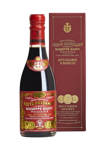 [PHUI00083] Giusti Vinaigre Balsamique de Modène IGP 3 Médailles d'Or 250 ml champagnotta avec boite cadeau