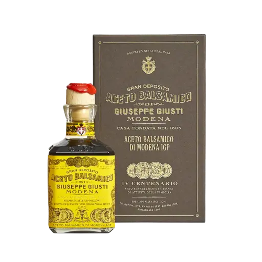 [PHUI00087] Giusti Vinaigre Balsamique de Modène IGP 4 Médailles d'Or  250ml Cubica avec boite cadeau